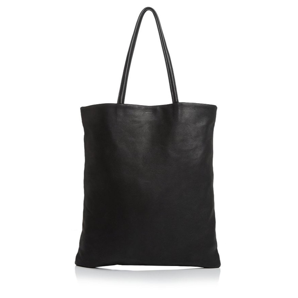 BAGGU Flat Leather Tote Bag